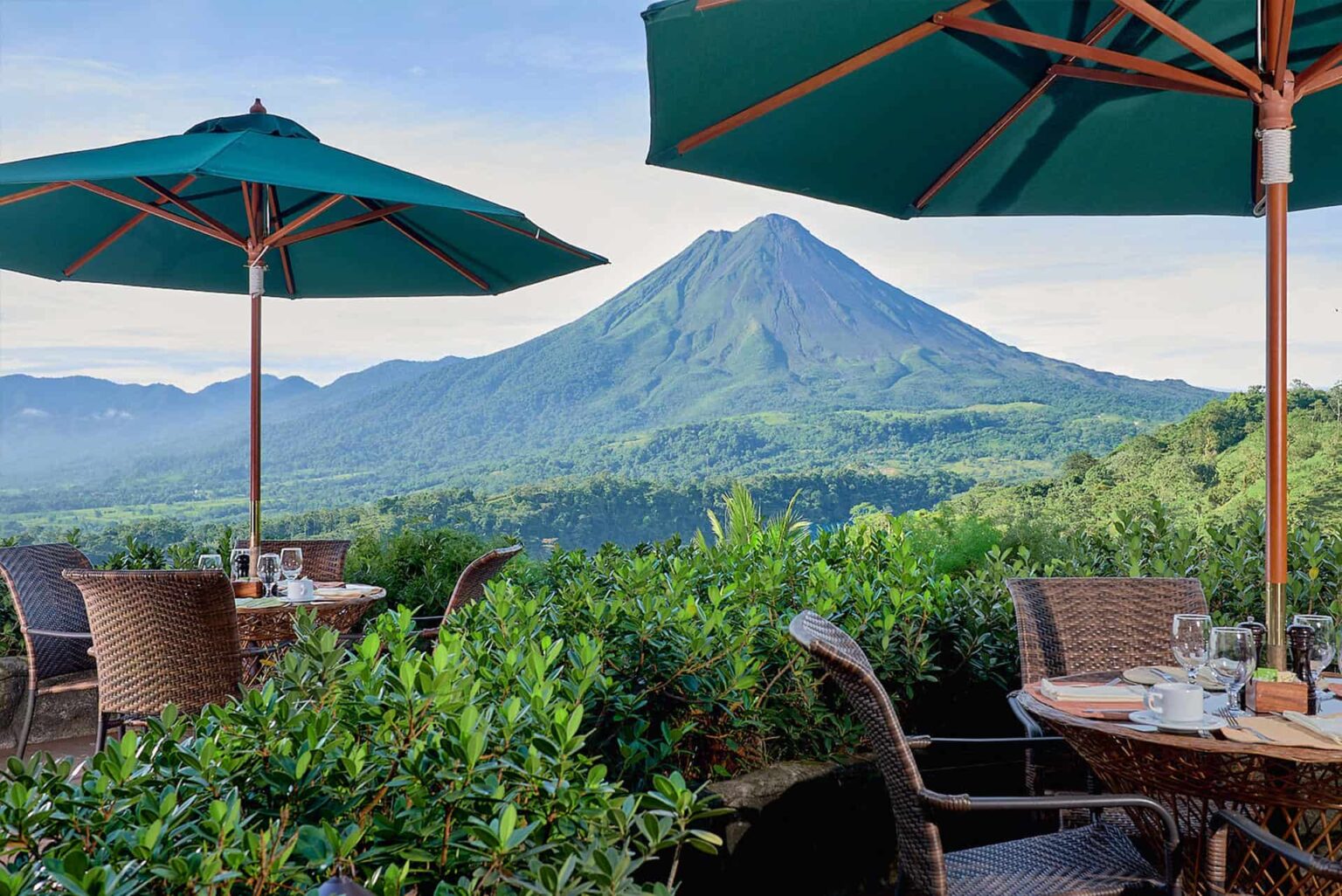 Dinner with a volcano view at The Springs Resort