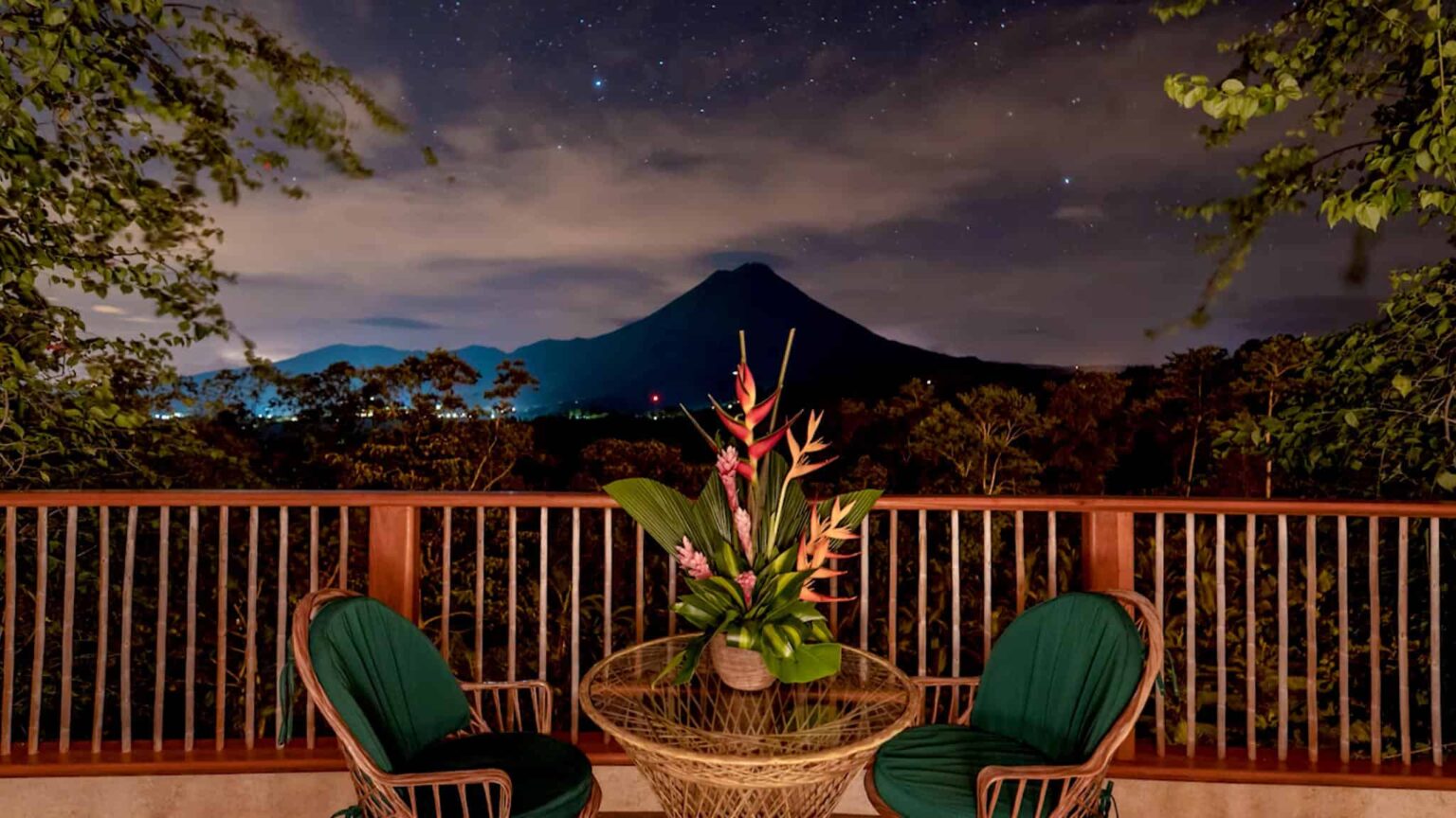 The volcano from your balcony at The Springs Resort