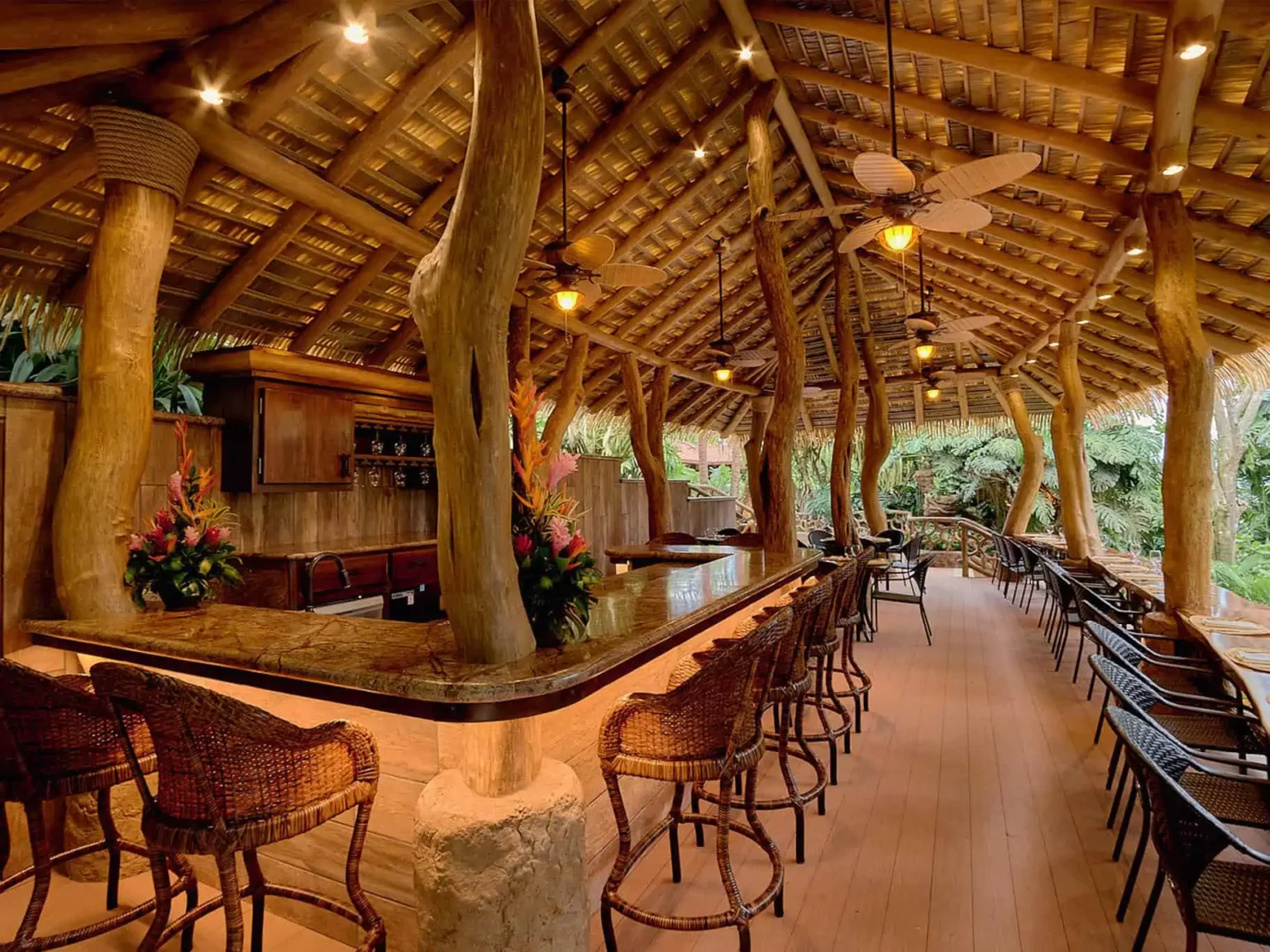 Open-air bar by the springs at The Springs Resort
